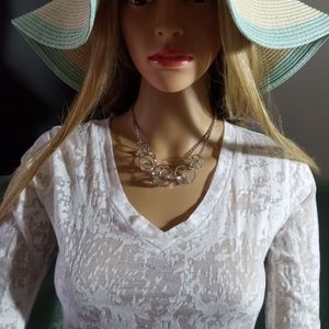 Interlocking diamond free falling cube adjustable necklace